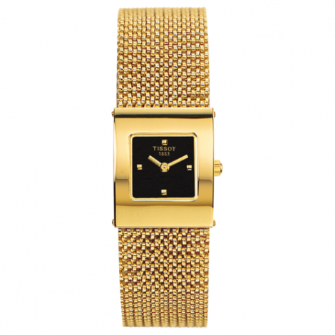Szwajcarski, elegancki zegarek damski  TISSOT Bellflower Lady 18K T73.3.321.51 (T73332151) złoty biżuteryjny szkło szafirowe