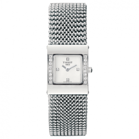 Szwajcarski, elegancki zegarek damski  TISSOT Bellflower T74.5.308.36 (T74530836) złoty z diamentami szkło szafirowe