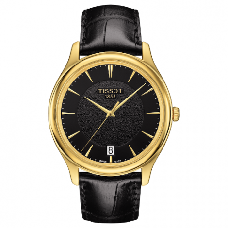 Elegancki zegarek męski TISSOT Fascination T924.410.16.051.00 (T9244101605100) zegarek szwajcarski z 18 karatowego złota