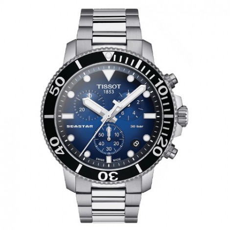Sportowy zegarek męski TISSOT Seastar 1000 Chronograph T120.417.11.041.01 (T1204171104101) zegarek szwajcarski szafirowe szkło