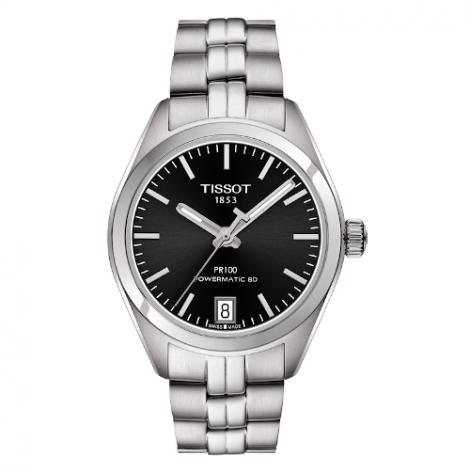 Szwajcarski, klasyczny zegarek damski TISSOT PR 100 AUTO CLASSIC T101.207.11.051.00 (T1012071105100) na bransolecie