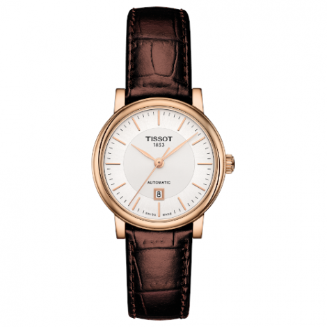 Szwajcarski, klasyczny zegarek damski TISSOT Carson Premium Automatic Lady T122.207.36.031.00 (T1222073603100) na pasku
