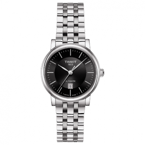 Szwajcarski, klasyczny zegarek damski TISSOT Carson Premium Automatic Lady T122.207.11.051.00 (T1222071105100) na bransolecie