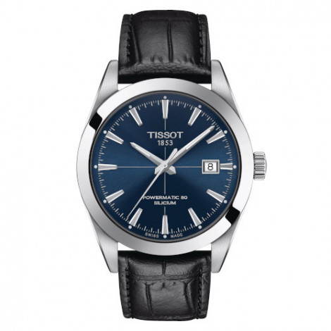 Elegancki zegarek męski TISSOT Gentleman Powermatic 80 Silicium T127.407.16.041.01 (T1274071604101)