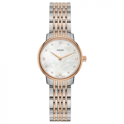 Szwajcarski elegancki zegarek damski RADO Coupole Classic Diamonds R22897923 Zegarek ze szkłem szafirowym