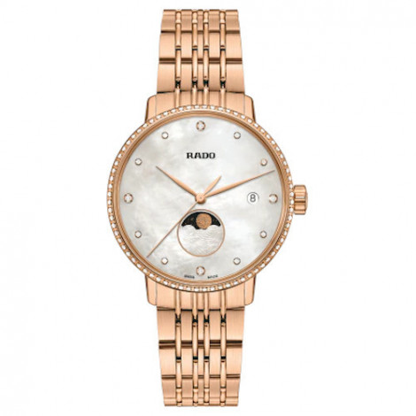 Szwajcarski elegancki zegarek damski RADO Coupole Classic Diamonds R22884923 Zegarek z szkłem szafirowym