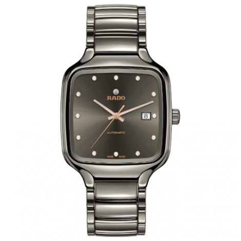 Szwajcarski elegancki zegarek męski RADO True Square Diamonds R27077702 Odporne na zarysowania szkło szafirowe