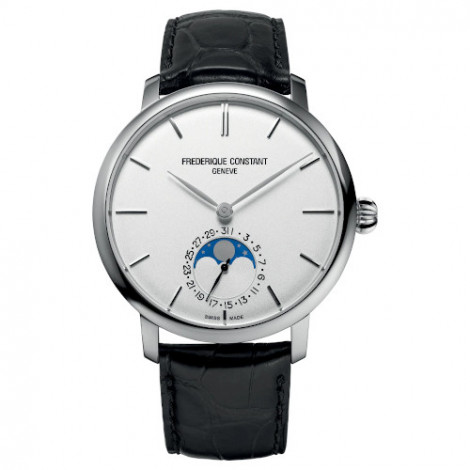 Szwajcarski elegancki zegarek męski FREDERIQUE CONSTANT Slimline Moonphase Manufacture FC-705S4S6 (FC705S4S6)