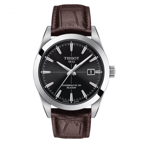 Szwajcarski klasyczny zegarek męski TISSOT Gentleman Powermatic 80 Silicium T127.407.16.051.01 (T1274071605101)