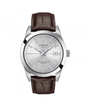 Szwajcarski klasyczny zegarek męski TISSOT Gentleman Powermatic 80 Silicium T127.407.16.031.01 (T1274071603101)