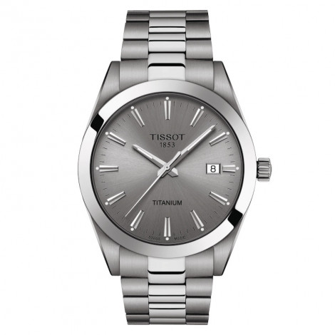 Szwajcarski klasyczny zegarek męski TISSOT Gentleman Titanium T127.410.44.081.00 (T1274104408100)