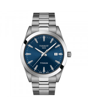 Szwajcarski klasyczny zegarek męski TISSOT Gentleman Titanium T127.410.44.041.00 (T1274104404100)