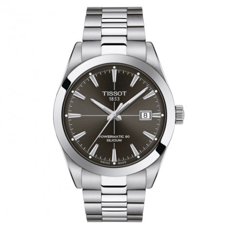 Szwajcarski klasyczny zegarek męski TISSOT Gentleman Powermatic 80 Silicium T127.407.11.061.01 (T1274071106101)