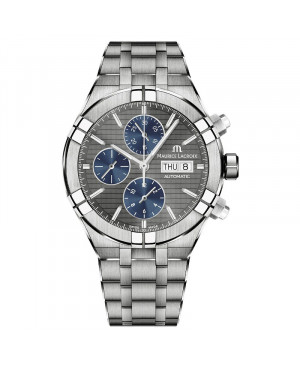 Szwajcarski sportowy zegarek męski MAURICE LACROIX AIKON Automatic Chronograph Titanium AI6038-TT032-330-1 (AI6038TT0323301)