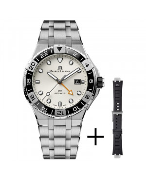 Szwajcarski sportowy zegarek męski MAURICE LACROIX AIKON Venturer GMT AI6158-SS00F-130-A (AI6158SS00F130A)