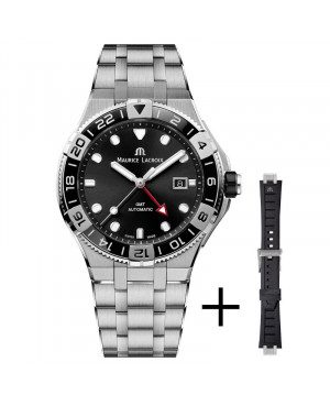 Szwajcarski sportowy zegarek męski MAURICE LACROIX AIKON Venturer GMT AI6158-SS00F-330-A (AI6158SS00F330A)