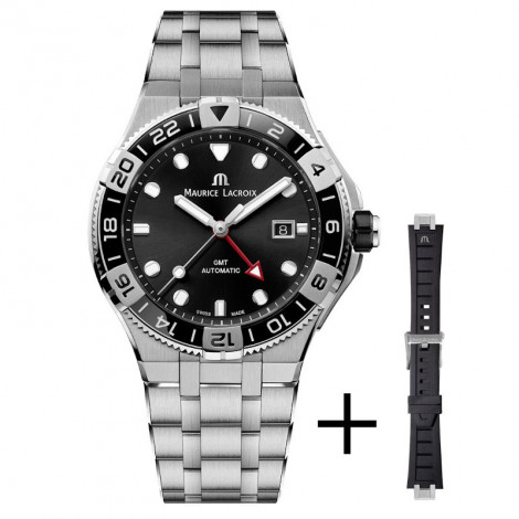Szwajcarski sportowy zegarek męski MAURICE LACROIX AIKON Venturer GMT AI6158-SS00F-330-A (AI6158SS00F330A)