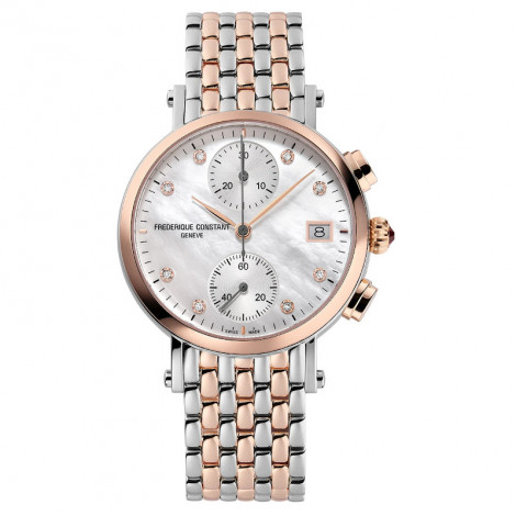 Szwajcarski elegancki zegarek damski FREDERIQUE CONSTANT Classics Quartz Chronograph Ladies FC-291MPWD2R2B