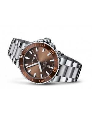 Szwajcarski zegarek męski do nurkowania ORIS AQUIS DATE 01 733 7730 4152-07 8 24 05PEB (01733773041520782405PEB)