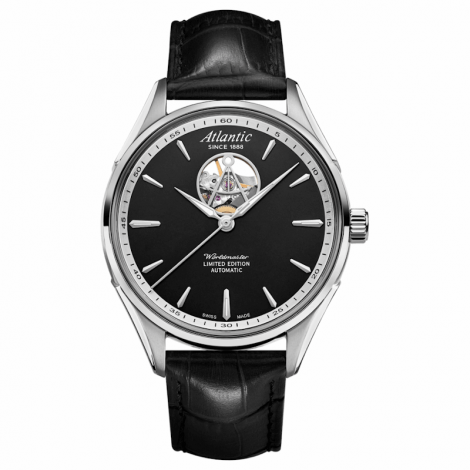 Szwajcarski klasyczny zegarek męski ATLANTIC Worldmaster Open Heart Limited Edition 52780.41.61 (527804161)