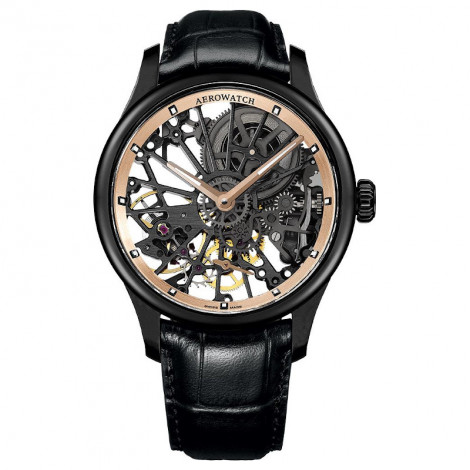 Szwajcarski elegancki zegarek męski AEROWATCH Renaissance Skeleton Cobweb 50981 NO20 (50981NO20)