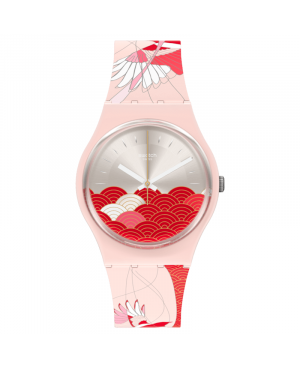 Szwajcarski modowy zegarek damski SWATCH SWEETHEART BIRD Chinese Valentine's Day SO31Z102
