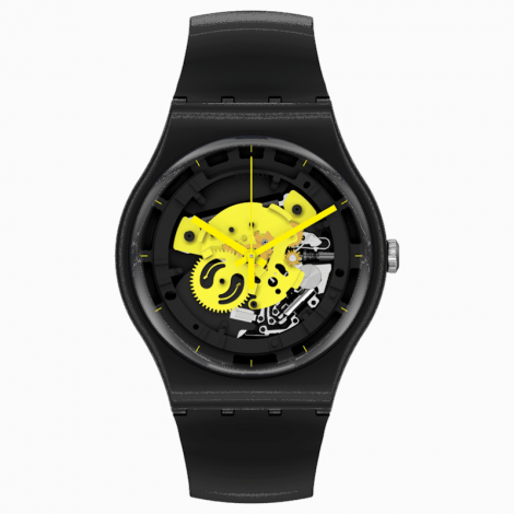 Szwajcarski modowy zegarek męski SWATCH TIME TO YELLOW BIG SO32B111