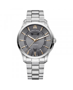 Szwajcarski elegancki zegarek męski MAURICE LACROIX PONTOS Day Date PT6358-SS002-331-1 (PT6358SS0023311)