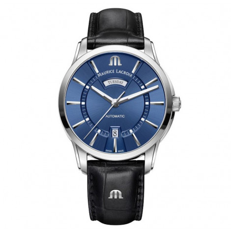 Szwajcarski elegancki zegarek męski MAURICE LACROIX PONTOS Day Date PT6358-SS001-430-1 (PT6358SS0014301)