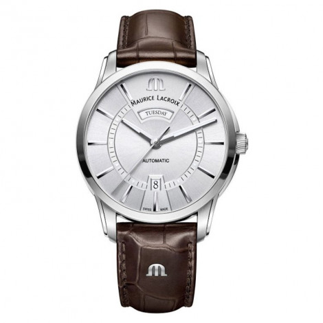 Szwajcarski elegancki zegarek męski MAURICE LACROIX PONTOS Day Date PT6358-SS001-130-1 (PT6358SS0011301)