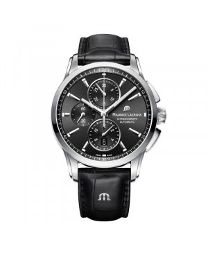 Szwajcarski elegancki zegarek męski MAURICE LACROIX PONTOS Chronograph PT6388-SS001-330-1 (PT6388SS0013301)