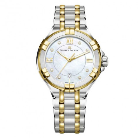 Szwajcarski elegancki zegarek damski MAURICE LACROIX AIKON Date AI1004-PVY13-171-1 (AI1004PVY131711)