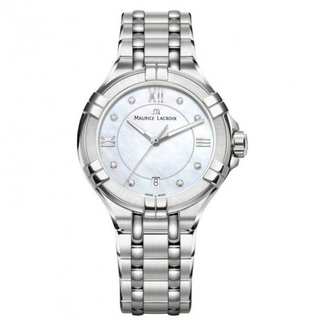 Szwajcarski elegancki zegarek damski MAURICE LACROIX AIKON Date AI1006-SS002-170-1 (AI1006SS0021701)