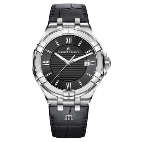 Szwajcarski elegancki zegarek męski MAURICE LACROIX AIKON Date AI1008-SS001-330-1 (AI1008SS0013301)