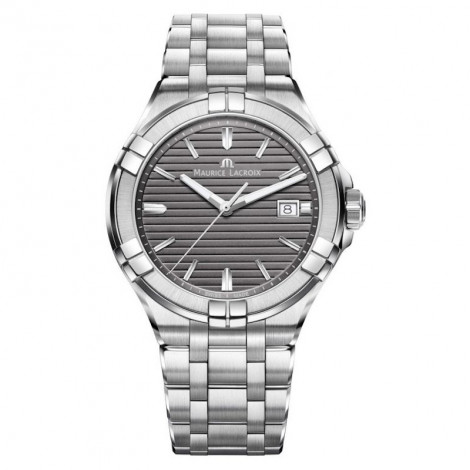 Szwajcarski klasyczny zegarek męski MAURICE LACROIX AIKON Date AI1008-SS002-332-1 (AI1008SS0023321)