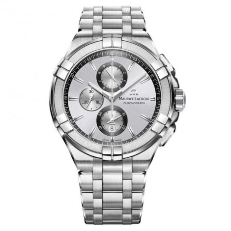 Szwajcarski sportowy zegarek męski MAURICE LACROIX AIKON Chronograph AI1018-SS002-130-1 (AI1018SS0021301)