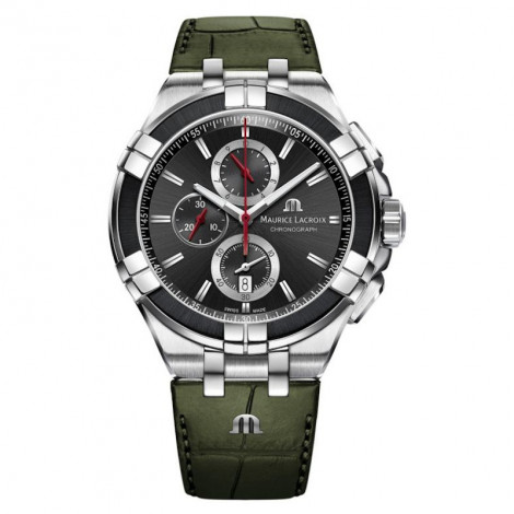Szwajcarski sportowy zegarek męski MAURICE LACROIX AIKON Chronograph AI1018-PVB21-330-1 (AI1018PVB213301)