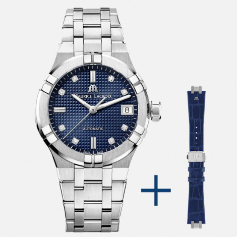 Szwajcarski elegancki zegarek damski MAURICE LACROIX AIKON AI6006-SS002-450-2 (AI6006SS0024502)