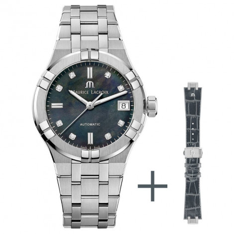 Szwajcarski elegancki zegarek damski MAURICE LACROIX AIKON AI6006-SS002-370-2 (AI6006SS0023702)