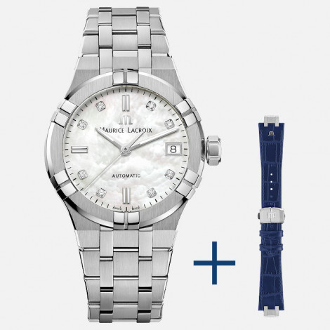 Szwajcarski elegancki zegarek damski MAURICE LACROIX AIKON AI6006-SS002-170-3 (AI6006SS0021703)