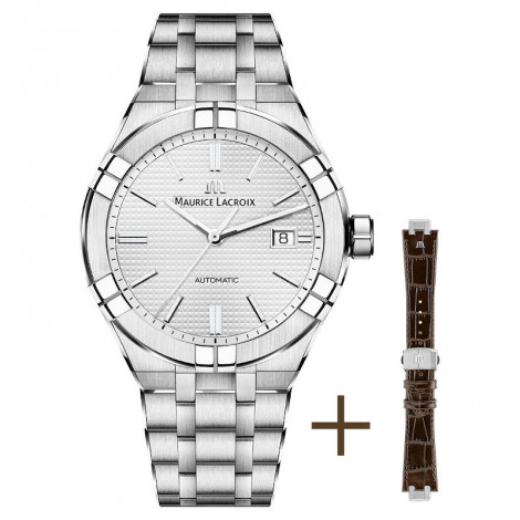 Szwajcarski elegancki zegarek męski MAURICE LACROIX AIKON AI6008-SS002-130-2 (AI6008SS0021302)