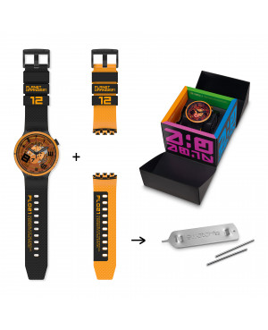 Zegarek sprzedawany z narzędziem umożliwiającym szybką zmianę pasków