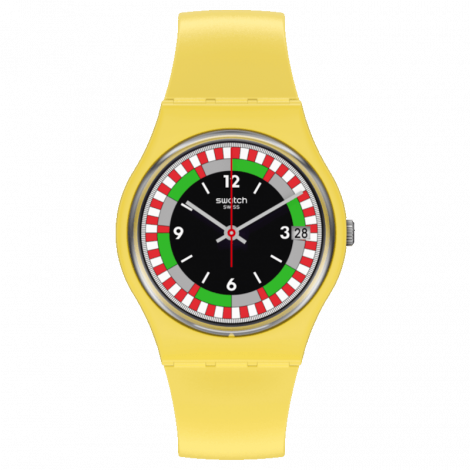 Szwajcarski modowy zegarek męski SWATCH Yel_Race SO31J400