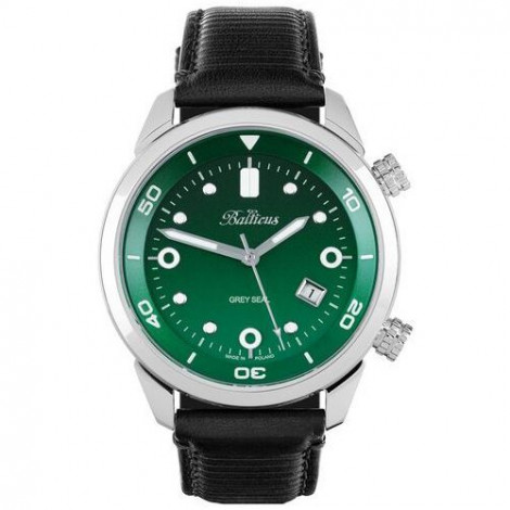 Polski, sportowy zegarek męski BALTICUS Grey Seal, zielony gradient BALGSGRN