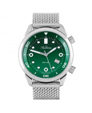 Polski, sportowy zegarek męski BALTICUS Grey Seal, zielony gradient BALGSGRN