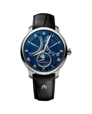 Szwajcarski elegancki zegarek męski MAURICE LACROIX Masterpiece Moonphase Rétrograde MP6608-SS001-410-1