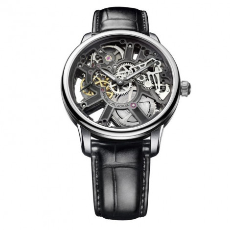 Szwajcarski elegancki zegarek męski MAURICE LACROIX Masterpiece Skeleton MP7228-SS001-000-1