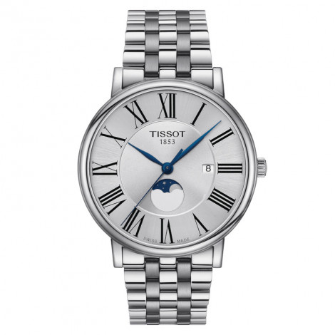 Szwajcarski elegancki zegarek męski TISSOT Carson Premium Gent Moonphase T122.423.11.033.00