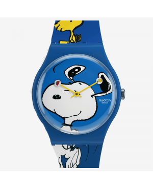 Szwajcarski modowy zegarek unisex SWATCH Peanuts Hee Hee Hee SO29Z106