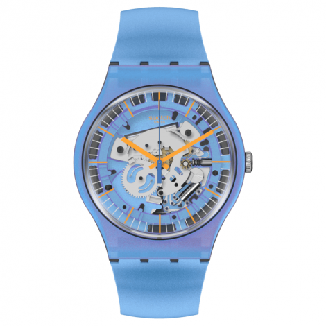 Szwajcarski modowy zegarek męski SWATCH Shimmer Blue SUOM116